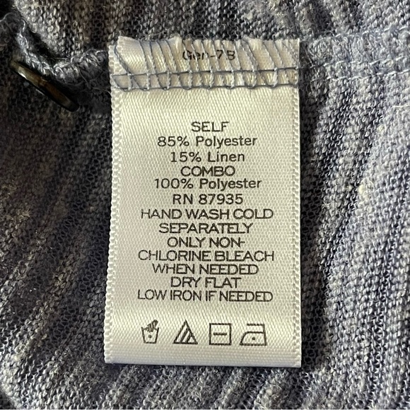 LOGO by Lori Goldstein Blue Ruffle Chiffon Trim Cardigan Women’s Plus Size 3X - Picture 9 of 9